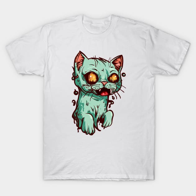 Zombie Cat T-Shirt by KilkennyCat Art